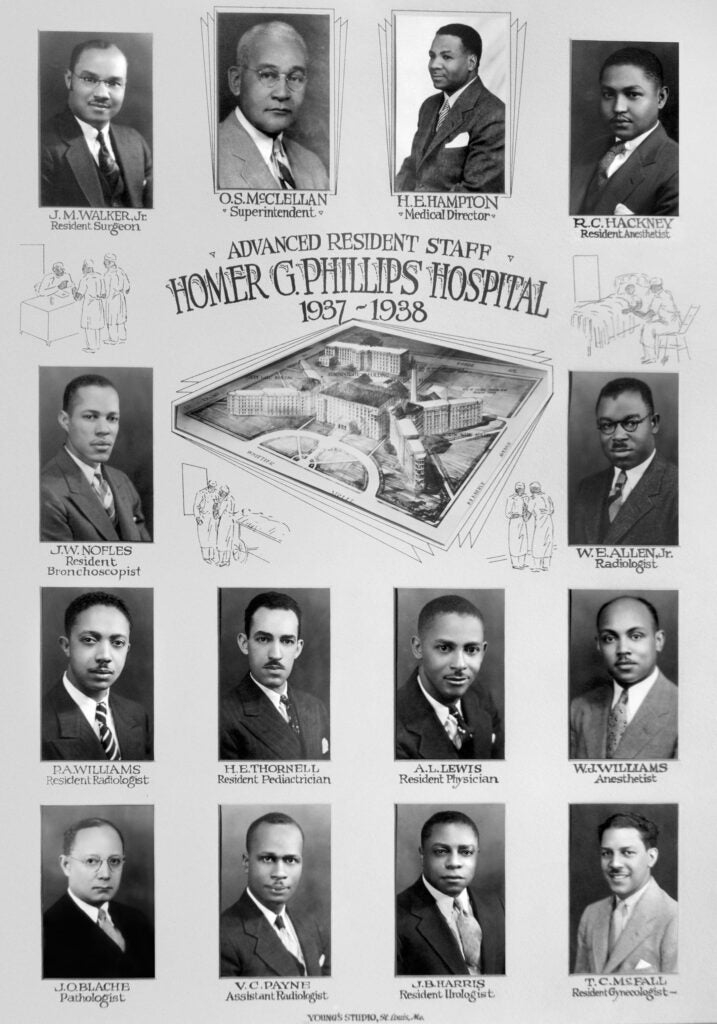 Resident roster for Homer G. Phillips Hospital, 1937