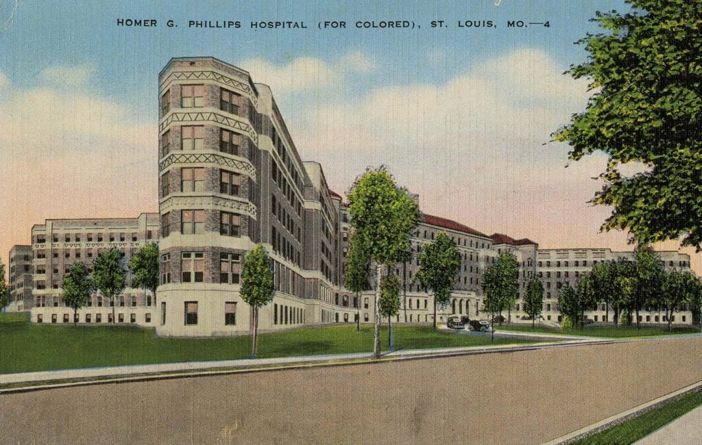 A postcard of Homer G. Phillips Hospital, circa 1937.