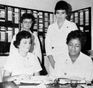 LaFrances Cockrell, right, pictured in the Barnes Hospital Bulletin, December 1965