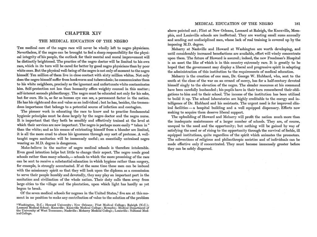 1910: Flexner Report on Medical Education published